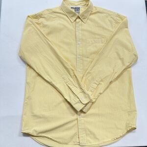 Old Navy Size XL Men's Yellow Striped Button Down Bright Casual Workwear Spring
